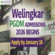 Welingkar Mumbai PGDM Phase 1 Admission 2026 Begins @welingkar.org; Apply by January 16